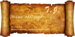 Thies József névjegykártya